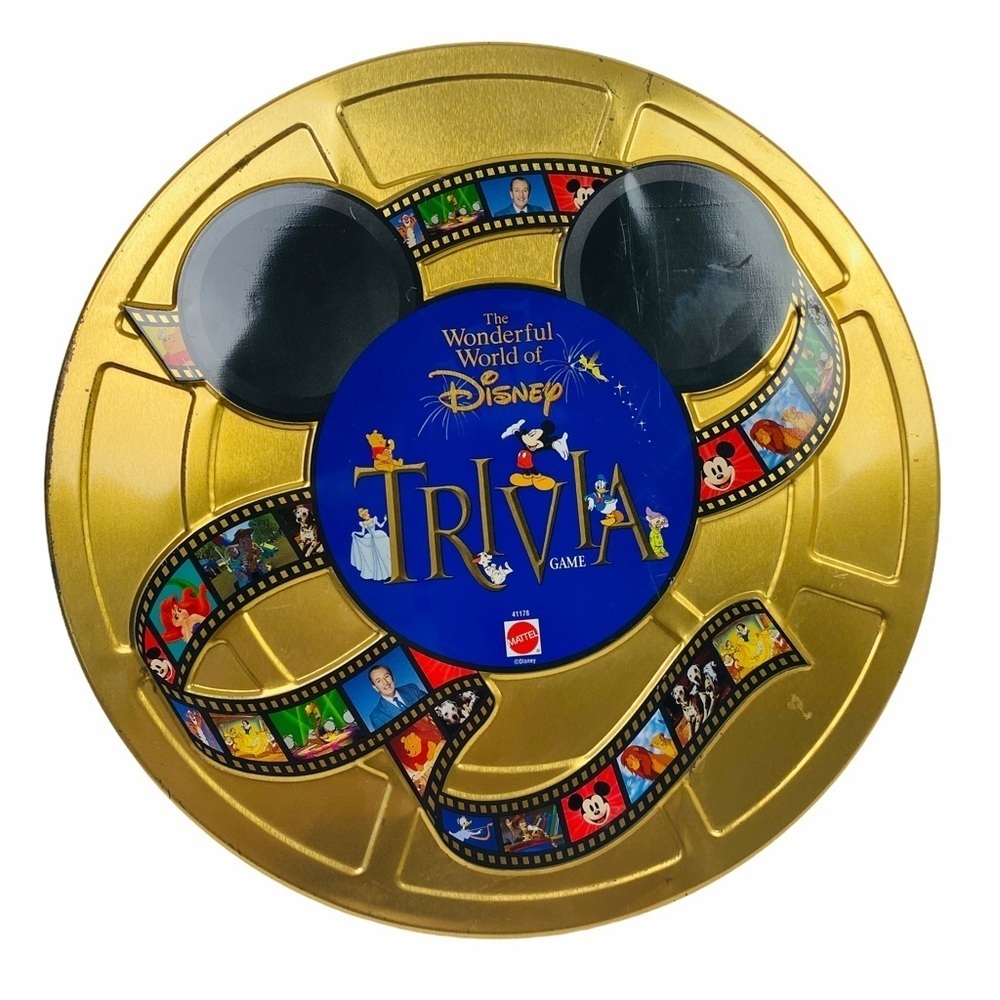 VTG 1997 Disney Trivia Game Box Metal Complete